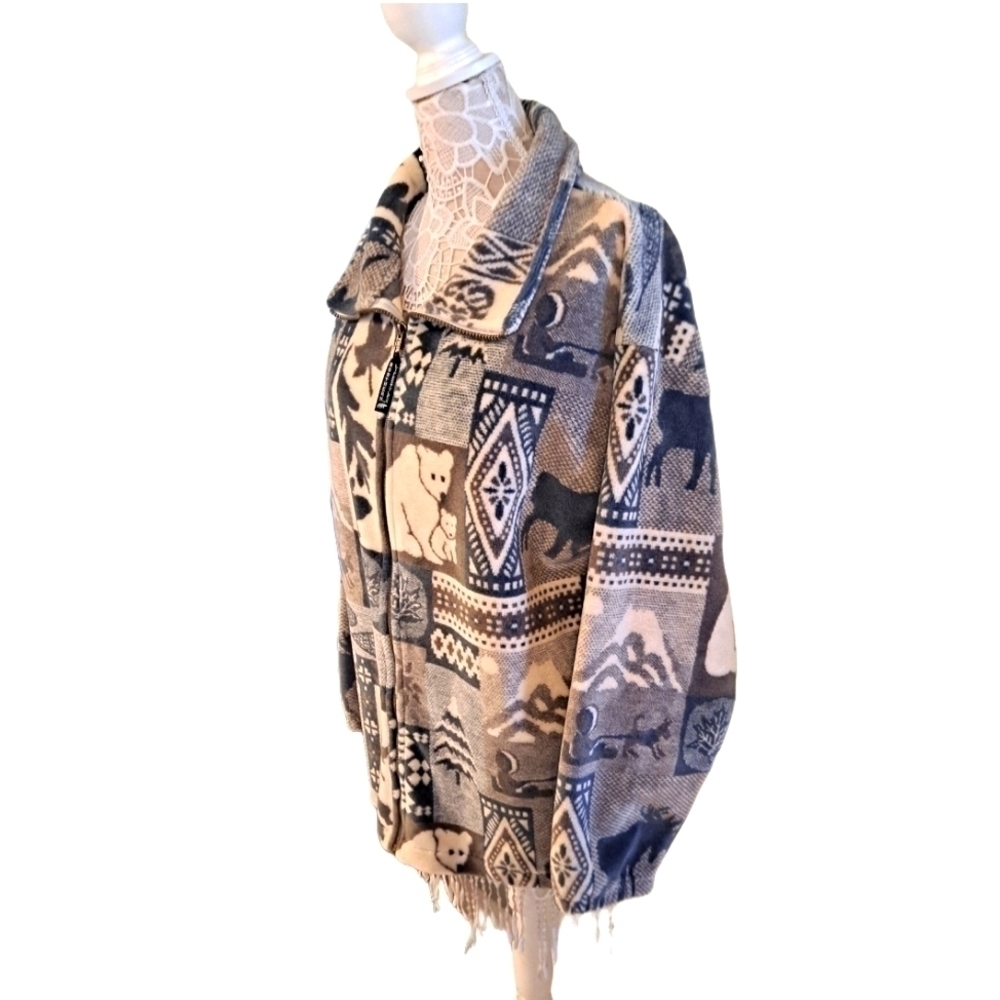 NWOT Vintage Northern Lifestyles Oversized Cozy Warm Pocketed Zipper Jacket LG.
